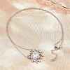 Brass Pave Clear Cubic Zirconia and Glass Heart Pendant Necklaces KK-CBA4547-11P-1
