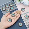 10Pcs Tibetan Style Alloy with Synthetic Turquoise Buttons BUTT-HY0001-09-3