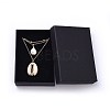 Cowrie Shell and Plated Natural Baroque Pearl Keshi Pearl Tiered Necklaces X-NJEW-JN02389-6