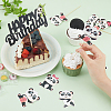 Olycraft DIY Paper Panda Cake Insert Card Decoration Set AJEW-OC0002-75-3