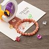 Natural Peach Calcite Round Beads Stretch Bracelets BJEW-JB06867-2