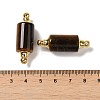 Natural Tiger Eye Connector Charms G-Z039-01G-06-3