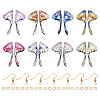 DIY Brass & Epoxy Resin Butterfly Wing Dangle Earring Jewelry Kits DIY-TA0010-65B-3