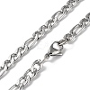 201 Stainless Steel Figaro Chains Necklaces for Men Women NJEW-G112-06A-P-3