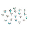 20Pcs Bohemian Style Alloy with Resin Cuff Rings FS-WG5AD72-01-5
