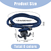 6Pcs 6 Colors Polyester Cord Two Loops Wrap Bracelets Set with Alloy Tortoise Clasps BJEW-FI0001-25-2