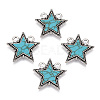 Alloy Pendants with Synthetic Turquoise PALLOY-TADZ0001-03AS-3