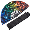 Glitter Plastic & Oxford Cloth Fan with Fan Bags AJEW-WH20022-89B-1