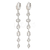 Brass Micro Pave Cubic Zirconia Hoop Dangle Earrings KK-CBA8324-09P-4