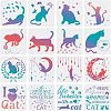 PET Hollow out Drawing Painting Stencils Sets DIY-WH0172-377-1