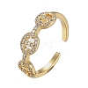 Adjustable Brass Micro Pave Clear Cubic Zirconia Cuff Rings ZIRC-Z002-19G-3