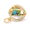 Brass Micro Pave Cubic Zirconia Pendants ZIRC-O044-19B-G-4
