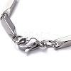 Unisex 201 Stainless Steel Bar Link Chain Bracelets BJEW-L637-35C-P-3