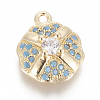 Brass Micro Pave Cubic Zirconia Charms ZIRC-F102-07A-1