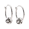 Brass Knot Hoop Earrings for Women EJEW-A072-19P-2