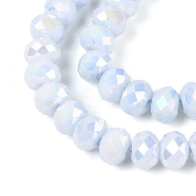 Anti-Tarnish Electroplate Rondelle Glass Beads Strands EGLA-T021-6mm-17-08-1