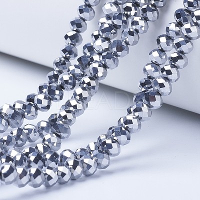 Electroplate Transparent Glass Beads Strands EGLA-A034-T8mm-UA05-1