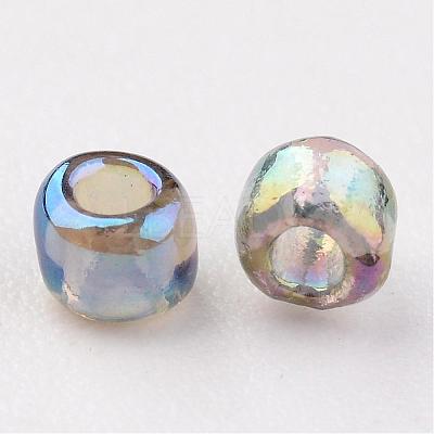 Round Transparent Colors Rainbow Glass Seed Beads X-SEED-A007-2mm-172-1