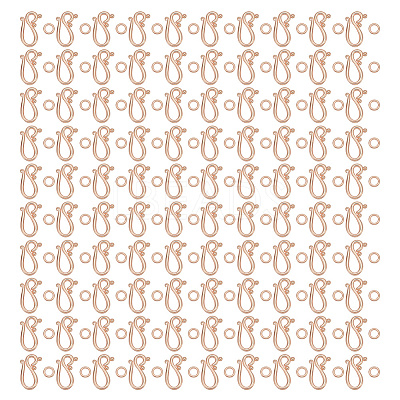 100Pcs Tibetan Style Hook and Eye Clasps FIND-GO0003-01RG-1