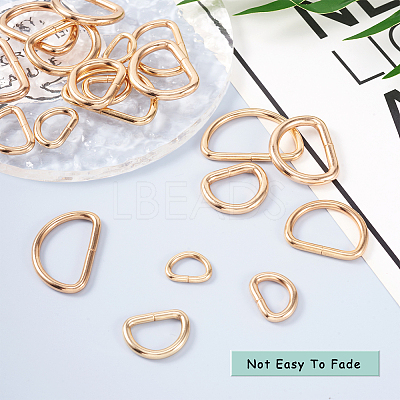 54Pcs 9 Styles Iron D Rings IFIN-BT0001-10-1