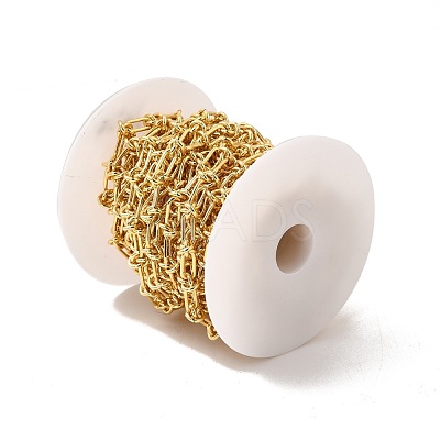 Rack Plating Brass Oval & Knot Link Chains CHC-I040-06G-1