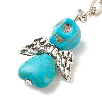 Dyed Synthetic Turquoise Keychains KEYC-JKC00328-1