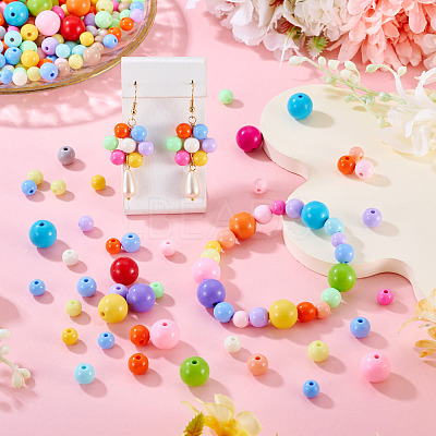 502Pcs 3 Styles Opaque Acrylic Beads OACR-TA0004-34-1