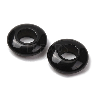 Natural Obsidian European Beads G-C134-01J-1
