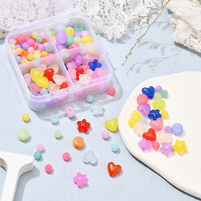 4 Style Transparent Acrylic Beads MACR-YW0001-62-1