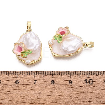 Brass Enamel Pendants KK-SZC0009-09G-01-1