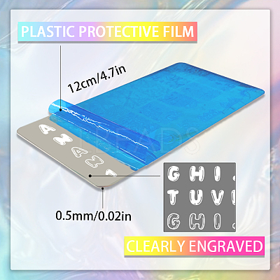 Stainless Steel DIY Nail Art Templates MRMJ-WH0092-043-1