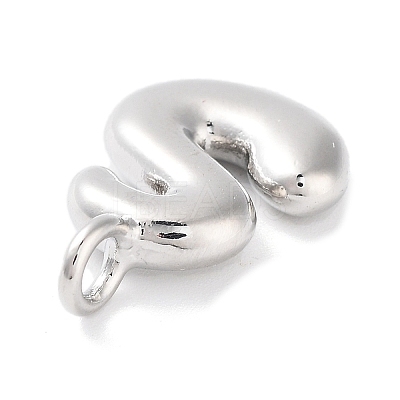 Rack Plating Brass Balloon Letter Pendants KK-C050-01P-S-1