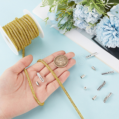 7.1 Yards Glass Rhinestone Synthetic Rubber Round Cord DIY-GF0013-74A-1