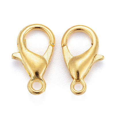 Golden Tone Zinc Alloy Lobster Claw Clasps X-E102-NFG-1