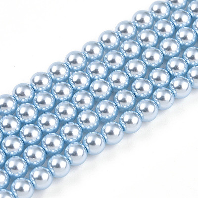Baking Paint Pearlized Glass Pearl Bead Strands HY-N002-4mm-A05-1