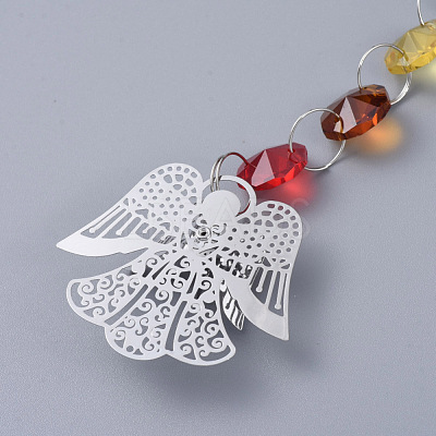 Chandelier Suncatchers Prisms Octogon Glass Chakra Hanging Pendant AJEW-G025-C05-1