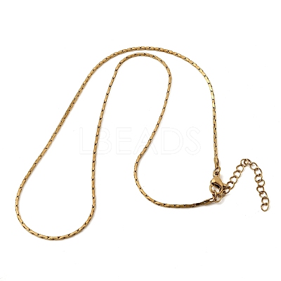 1.3MM 304 Stainless Steel Boston Link Chains Necklaces for Women Men NJEW-Z115-12G-01-1