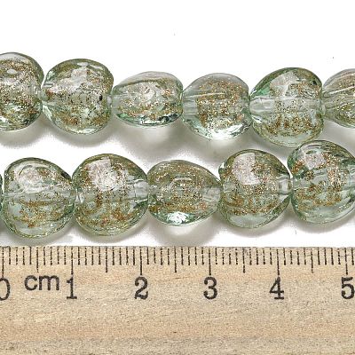 Handmade Gold Sand Lampwork Beads Strands LAMP-L079-04B-1