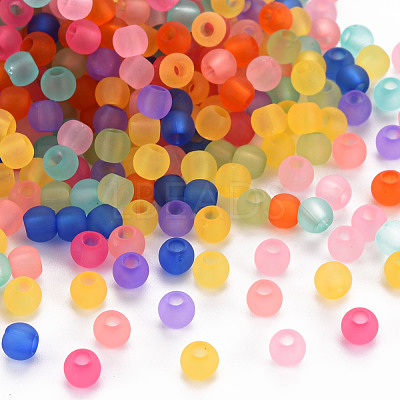 Frosted Transparent Acrylic Beads MACR-S371-11A-1