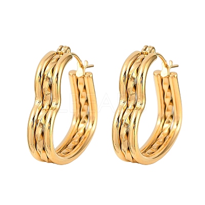 304 Stainless Steel Heart Hoop Earrings EJEW-I320-27G-03-1