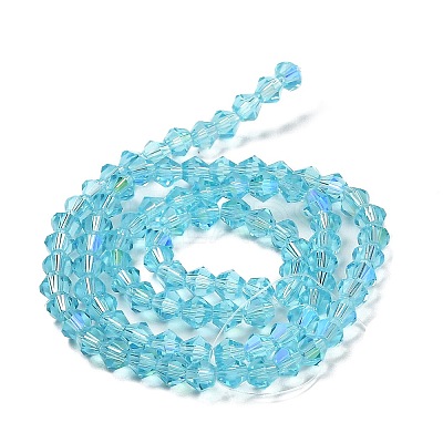 Transparent Electroplate Glass Beads Strands GLAA-F029-4mm-D20-1
