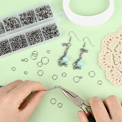 950Pcs 8 Styles PVD Vacuum Plating 304 Stainless Steel Open Jump Rings STAS-YW003-21-1