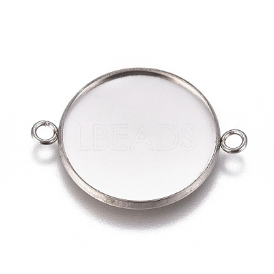 Non-Tarnish 304 Stainless Steel Cabochon Connector Settings STAS-G127-14-22mm-P-1