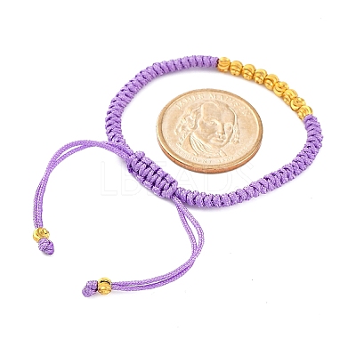 Polyester Cord Braided Bead Bracelets for Women BJEW-L698-01G-04-1