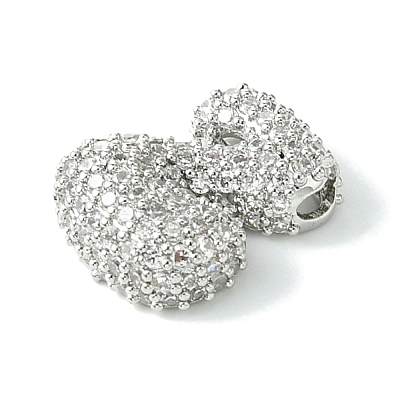 Rack Plating Brass Clear Cubic Zirconia Pendants KK-S378-01P-Z-1