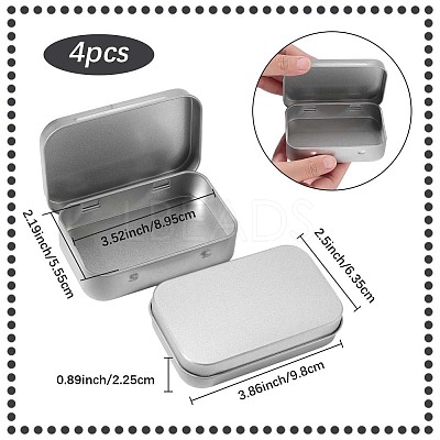 4Pcs Iron Jewelry Storage Boxes with Hinged Lid CON-SP0001-20B-1
