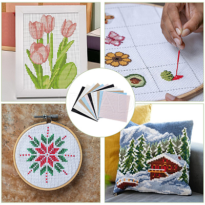 12Pcs 6 Colors 11CT Cross Stitch Fabric Sheets DIY-CY0002-77B-1
