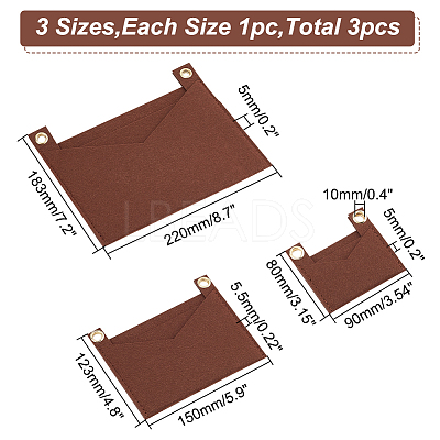 3Pcs 3 Style Felt Bags Organizer Insert PURS-WR0006-87A-1