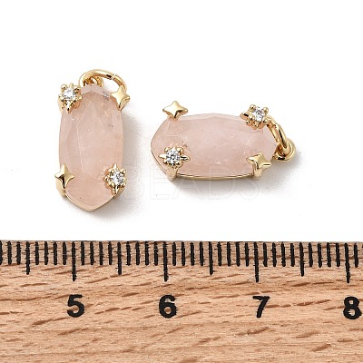 Faceted Natural Rose Quartz Pendants X-KK-Z137-14G-01-1