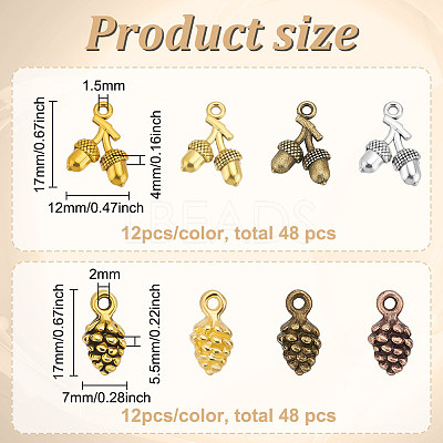 96Pcs 8 Style Tibetan Style Alloy Pendants Sets TIBEP-FG0001-04-1